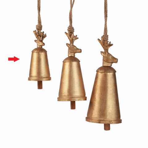 Blitzen reindeer bell gold S