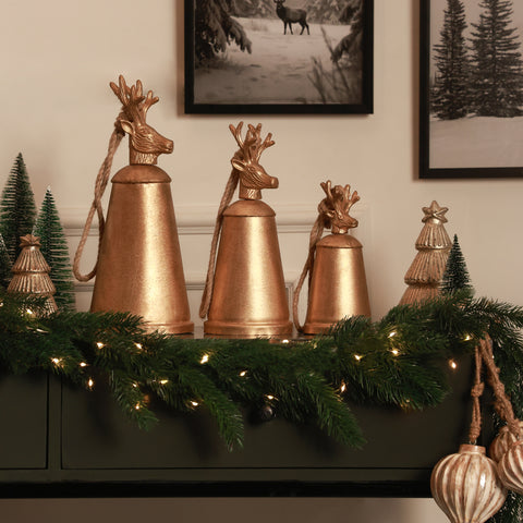 Blitzen reindeer bell gold S