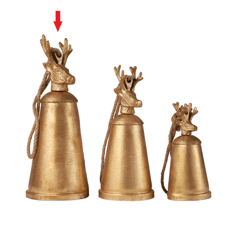 Blitzen reindeer bell gold L
