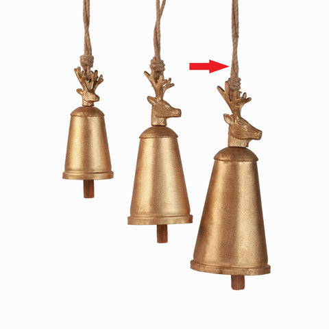 Blitzen reindeer bell gold L