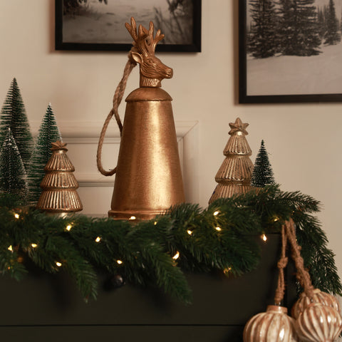 Blitzen reindeer bell gold L