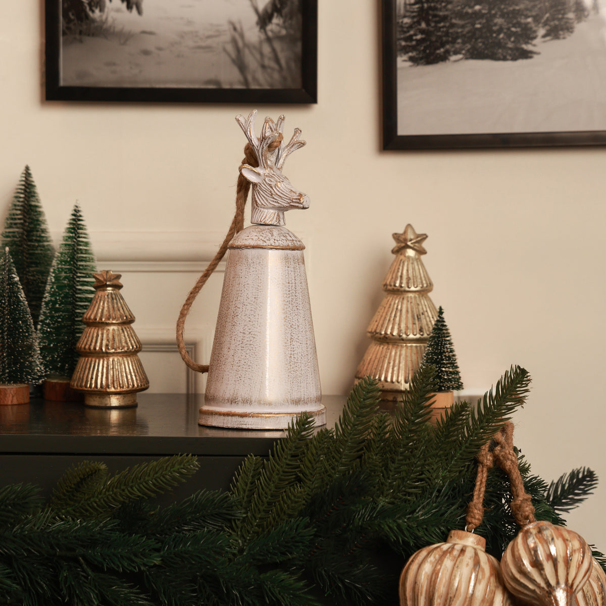 Blitzen reindeer bell white M