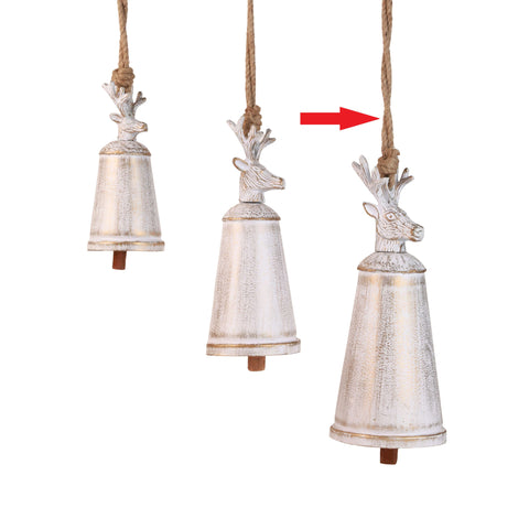 Blitzen reindeer bell white L