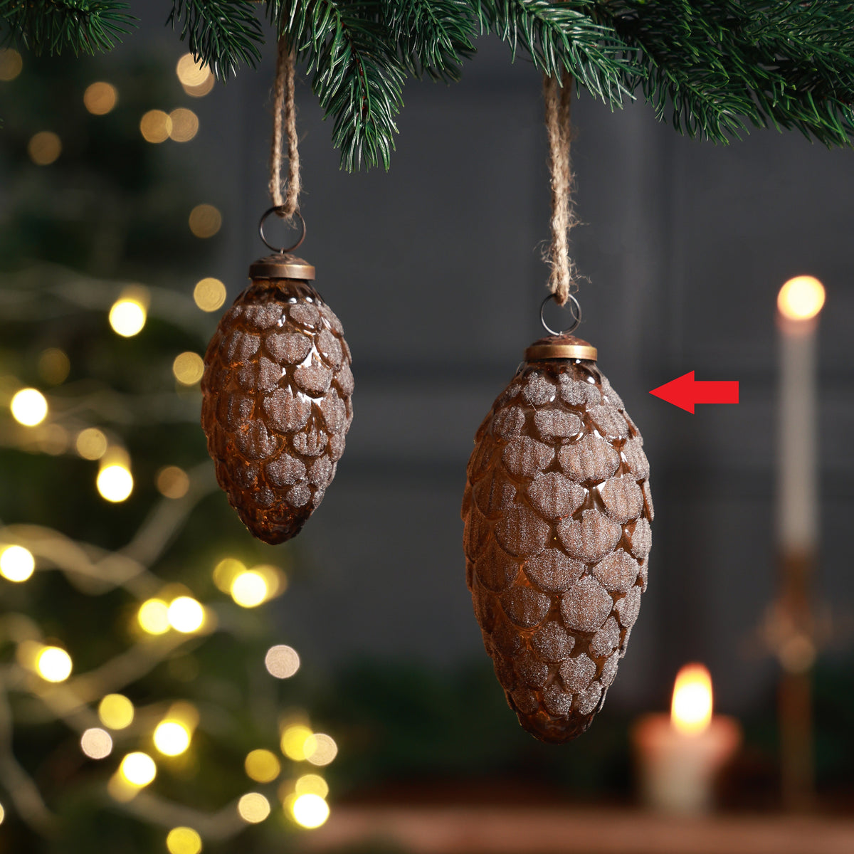 Juno pine ornament brown L