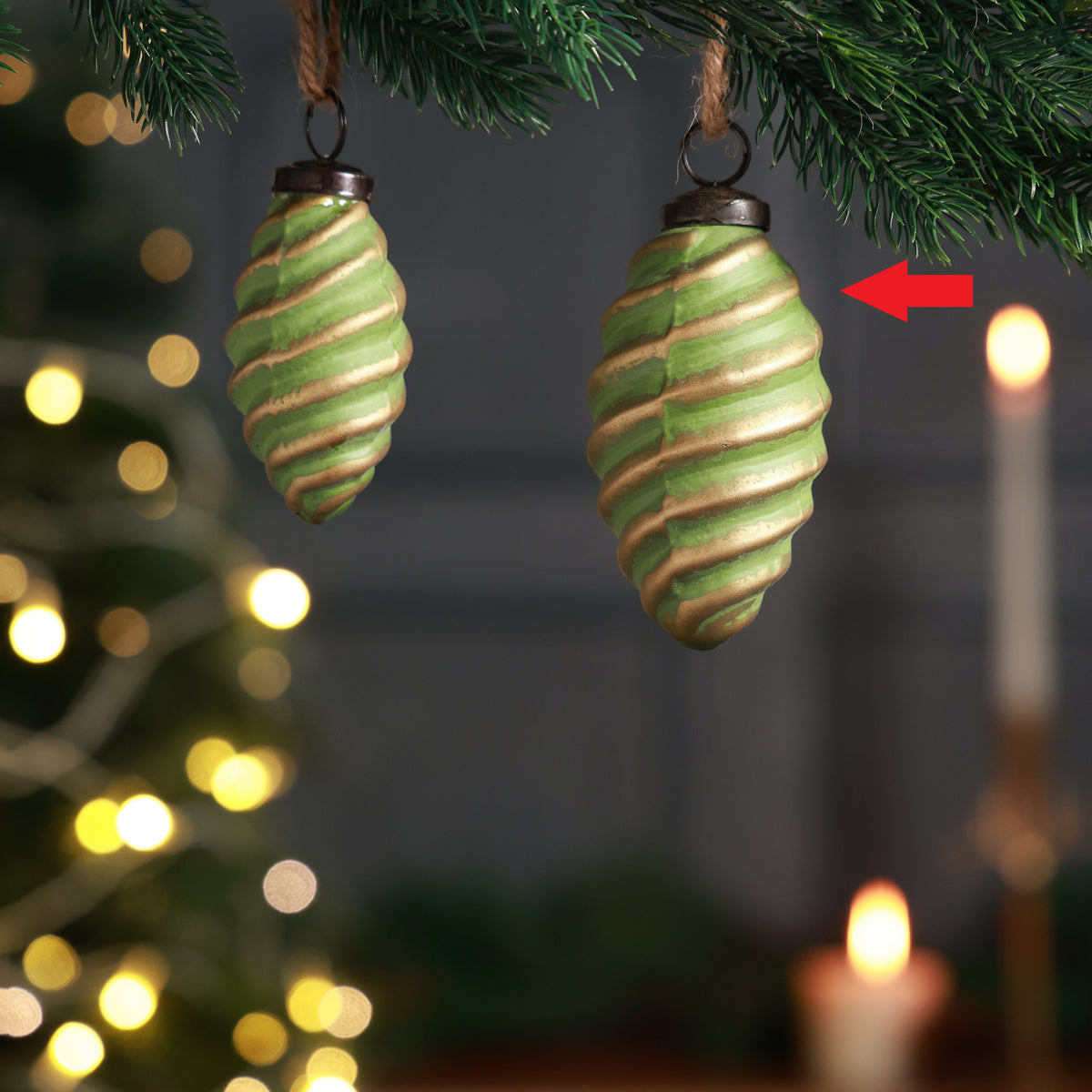 Terra pine ornament green L