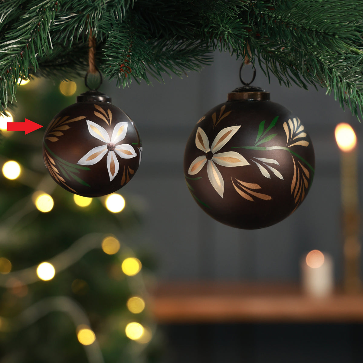 Terra ball ornament brown S