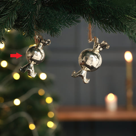 Starra round candy ornament silver S