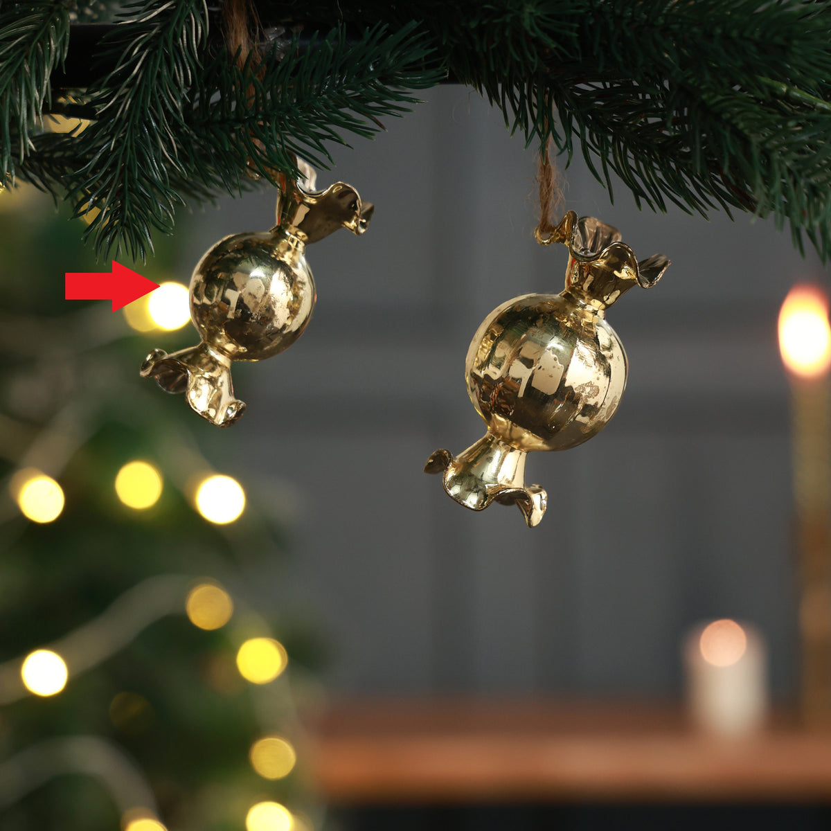 Starra round candy ornament gold S