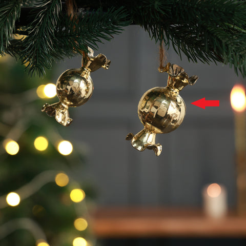 Starra round candy ornament gold L