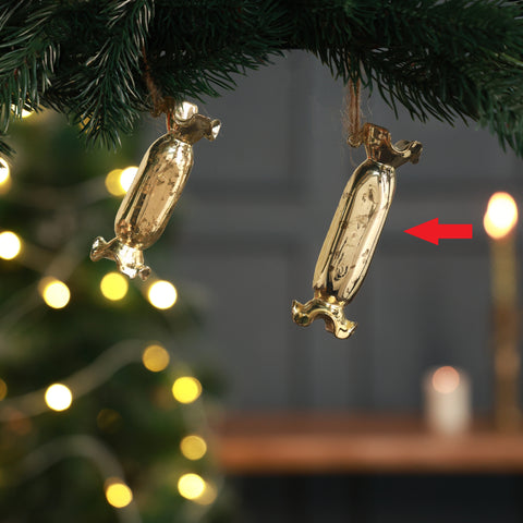 Starra long candy ornament gold L