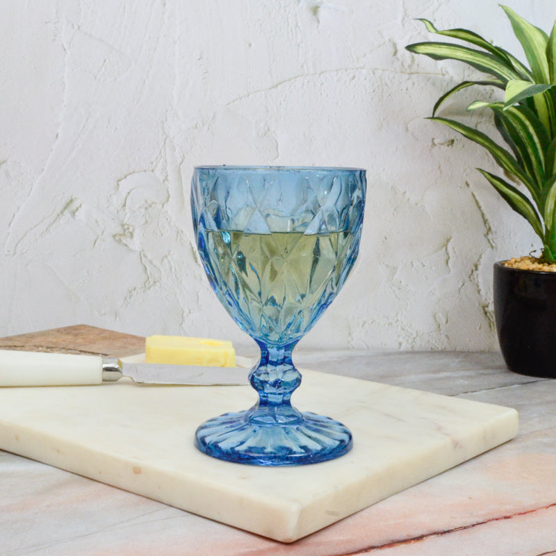 Peony Wine glass Blue
