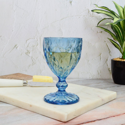 Peony Wine glass Blue