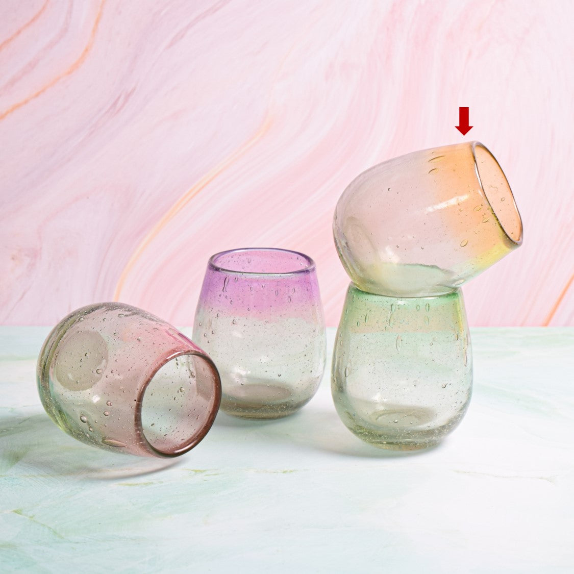 Rosa drinking glass yellow
