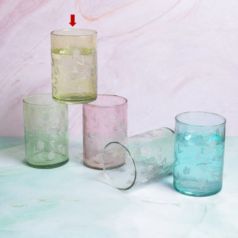 Flora drinking glass yellow S