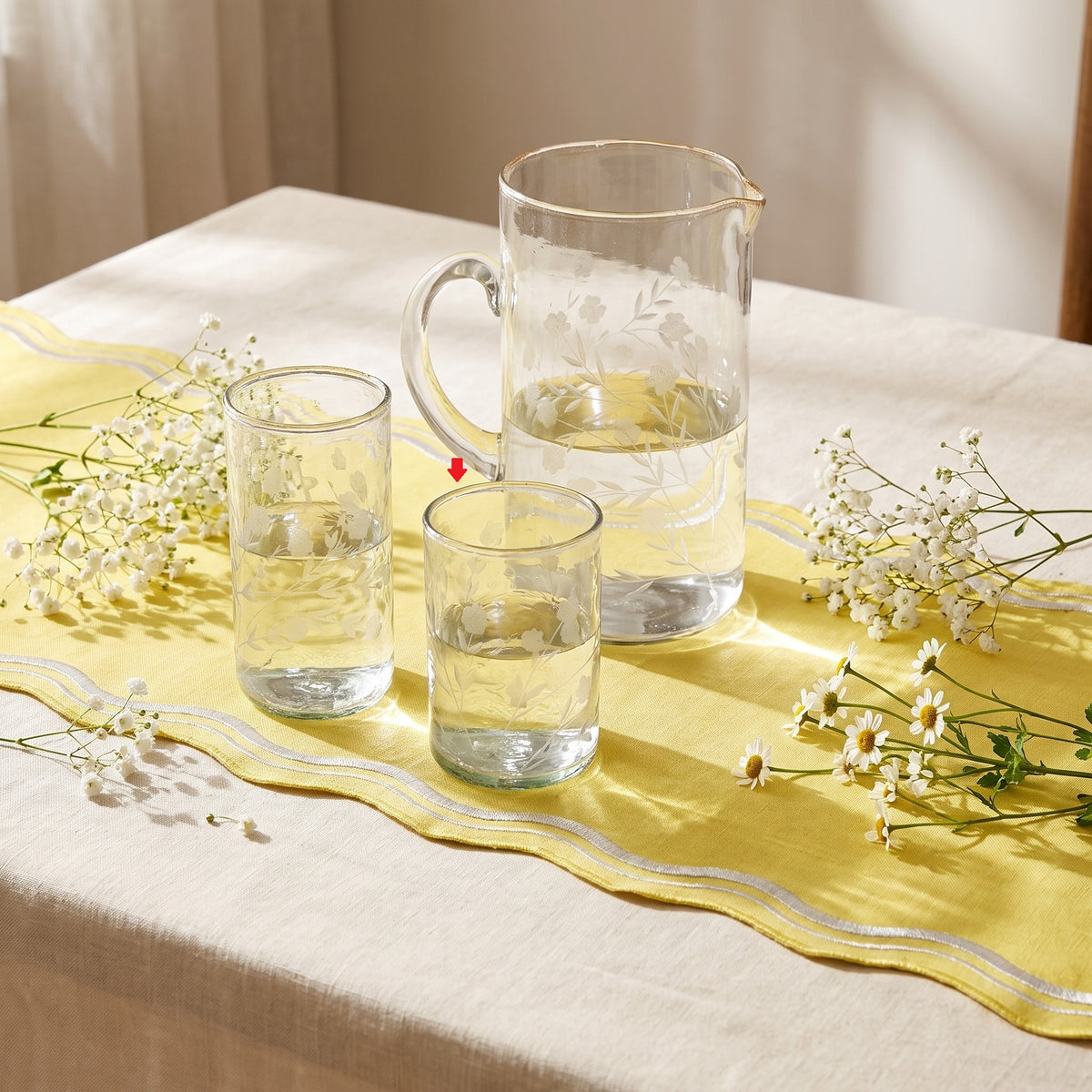 Flora drinking glass  clear S