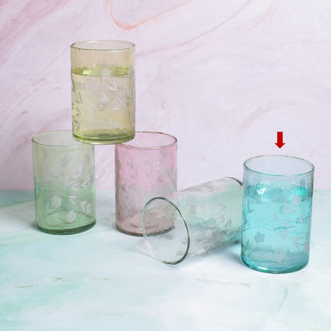 Flora drinking glass blue S