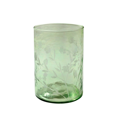 Flora drinking glass green S