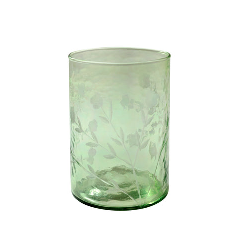 Flora drinking glass green S