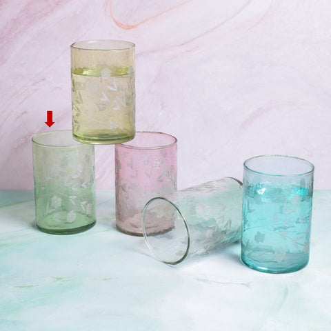 Flora drinking glass green S