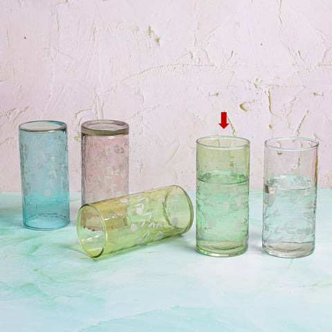 Flora drinking glass green L