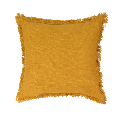 Nyla fringed cushion yellow