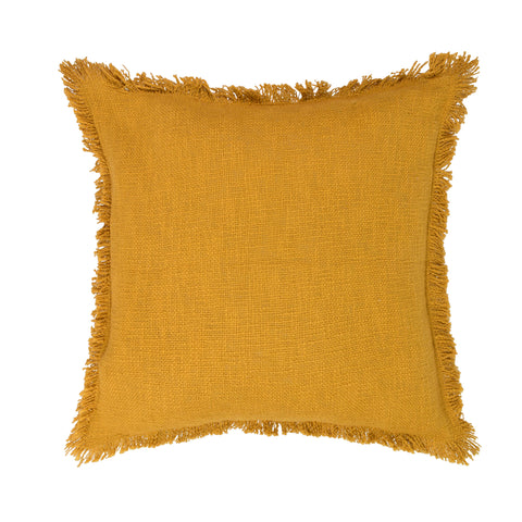 Nyla fringed cushion yellow