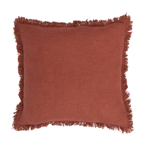 Nyla fringed cushion rust