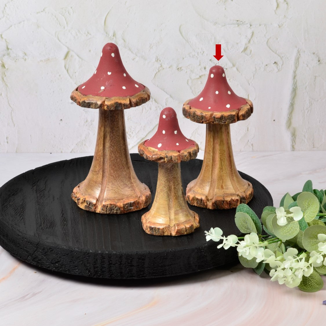 Alora wooden mushroom red M
