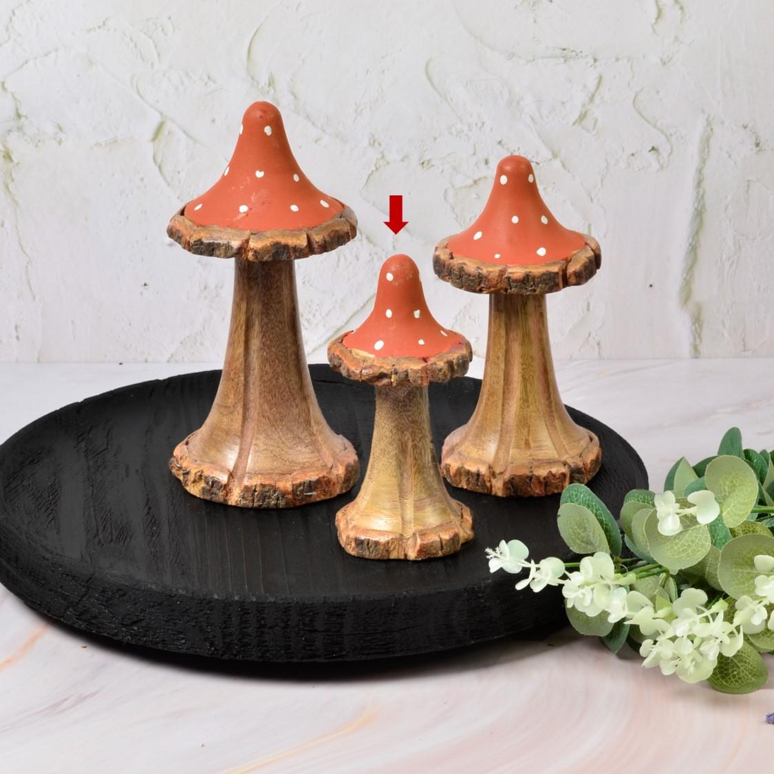 Alora wooden mushroom orange S