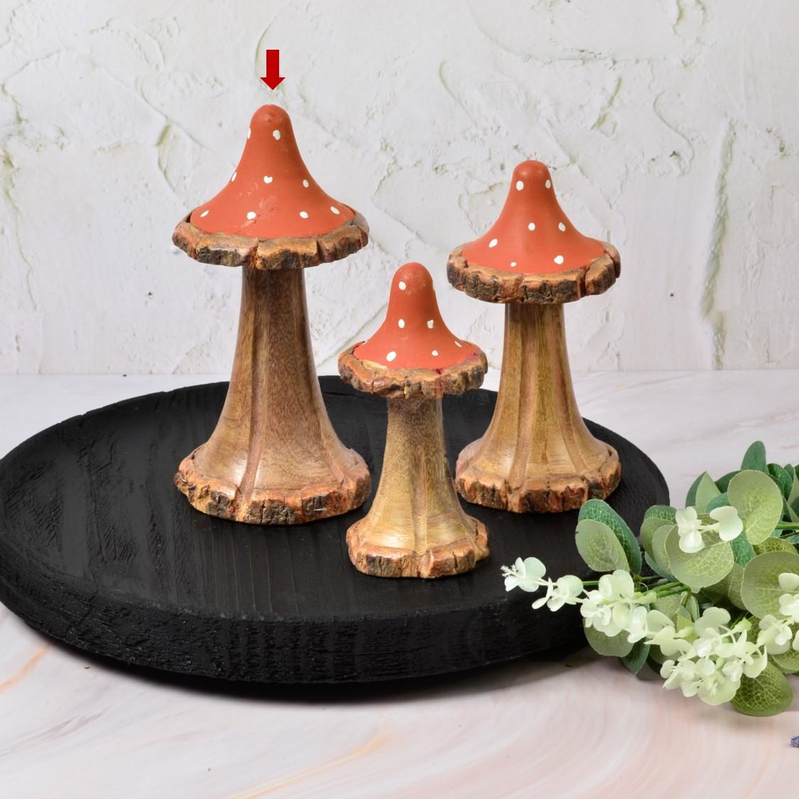 Alora wooden mushroom orange L