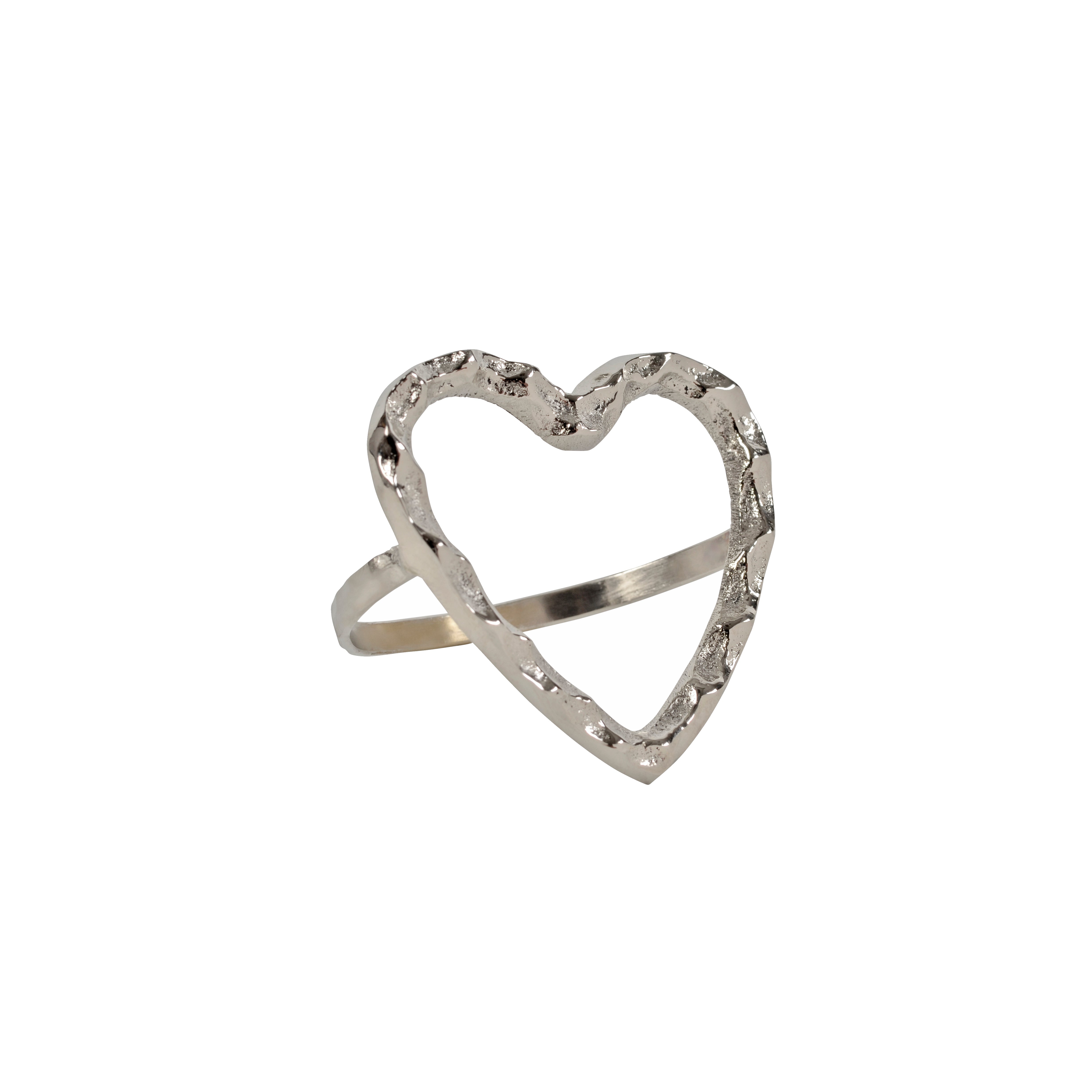 Myra heart napkin ring s/4 silver