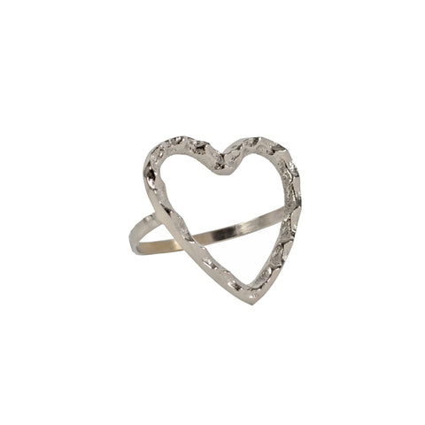 Myra heart napkin ring s/4 silver