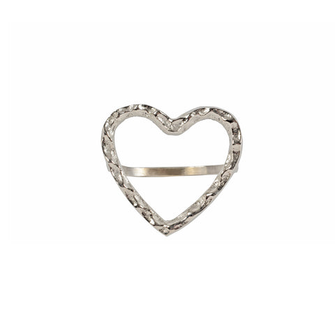 Myra heart napkin ring s/4 silver