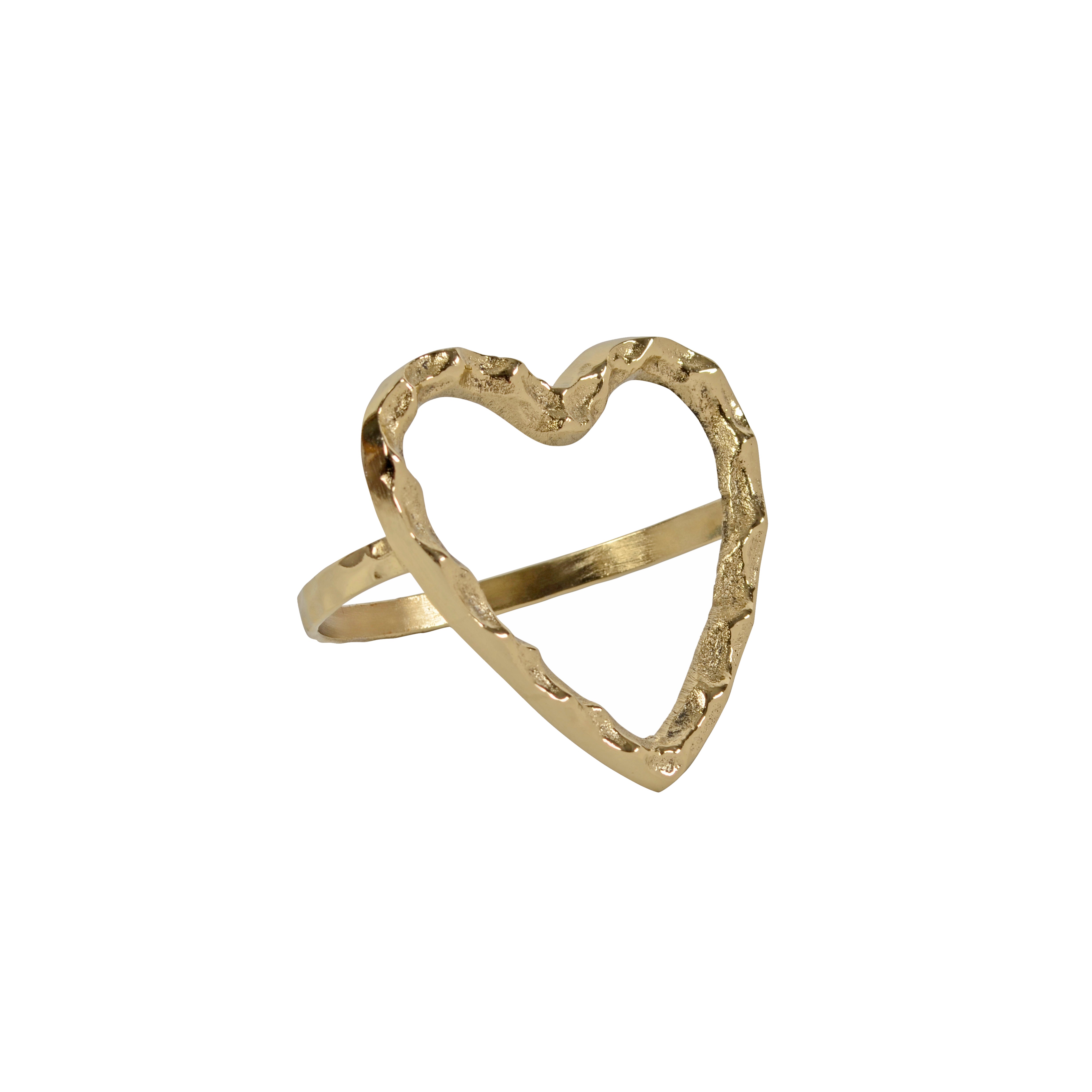 Myra heart napkin ring s/4 gold