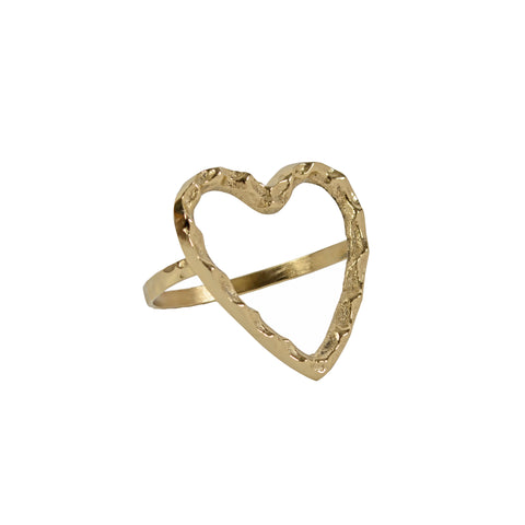 Myra heart napkin ring s/4 gold