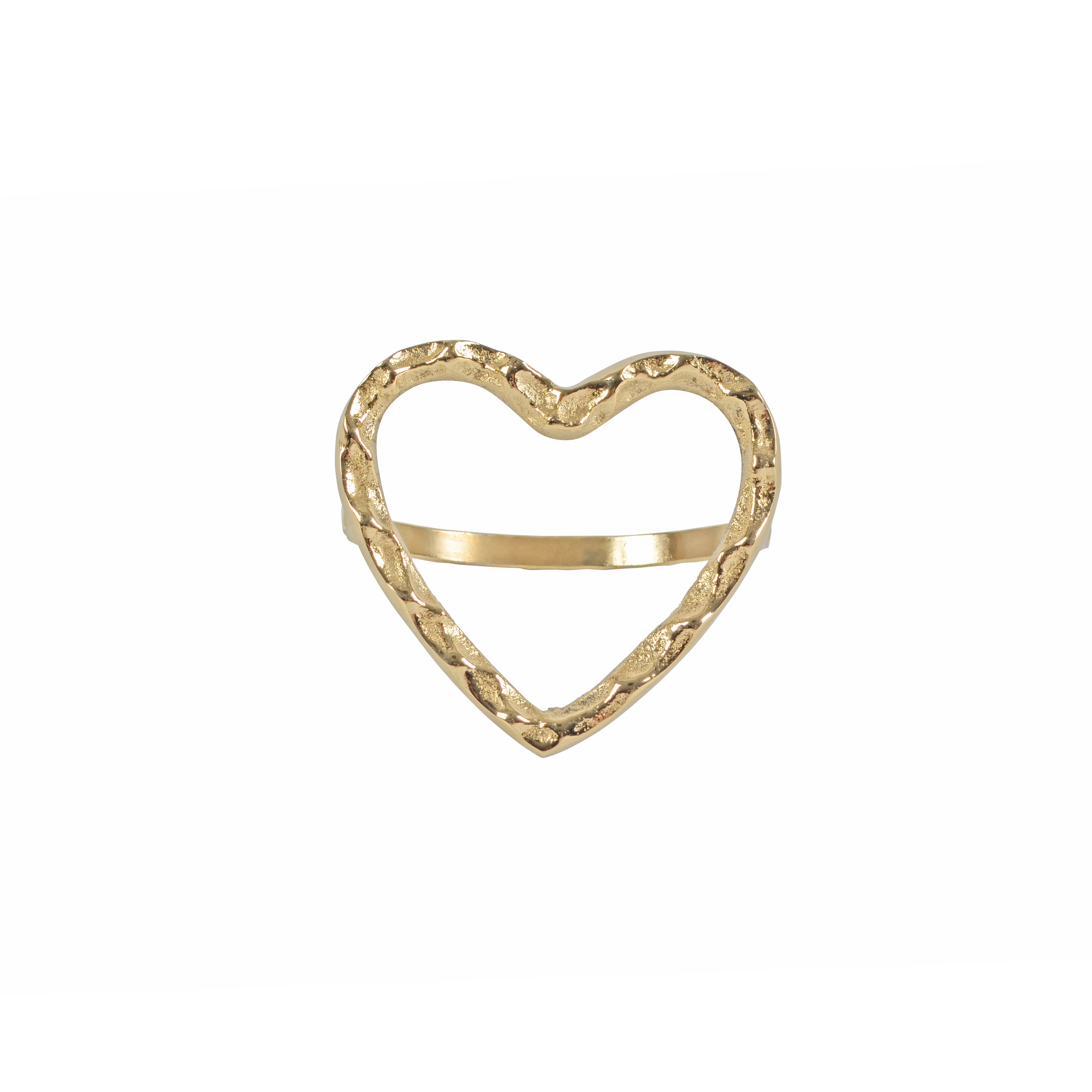 Myra heart napkin ring s/4 gold