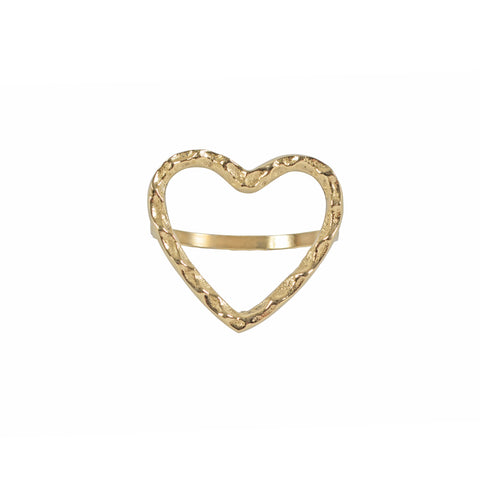 Myra heart napkin ring s/4 gold