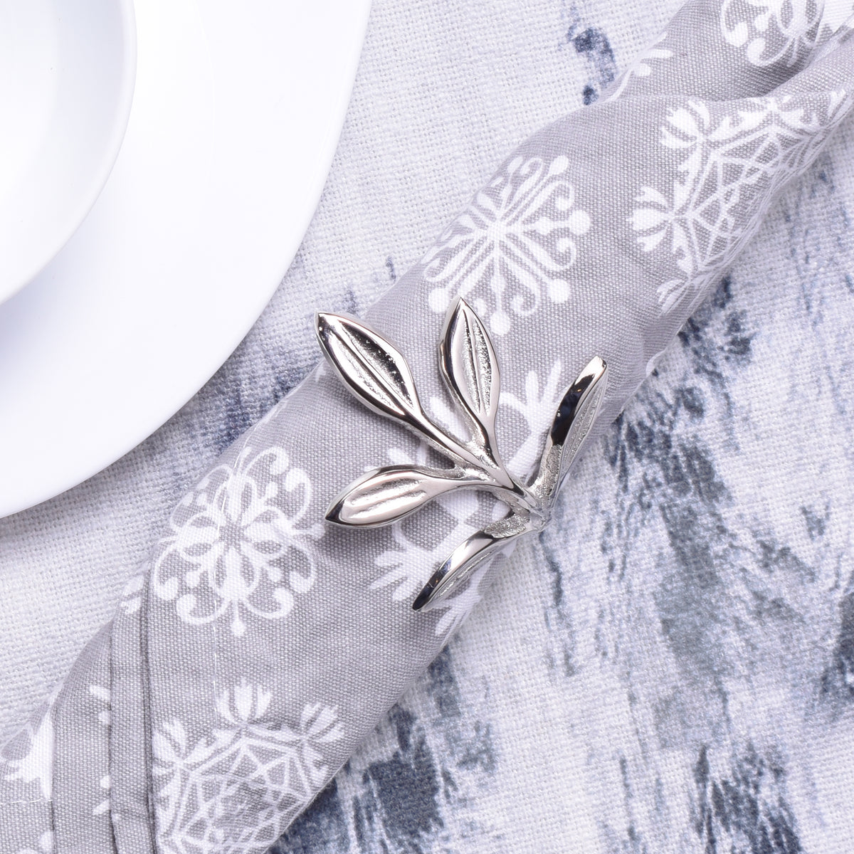 Myra twig napking ring s/4 silver