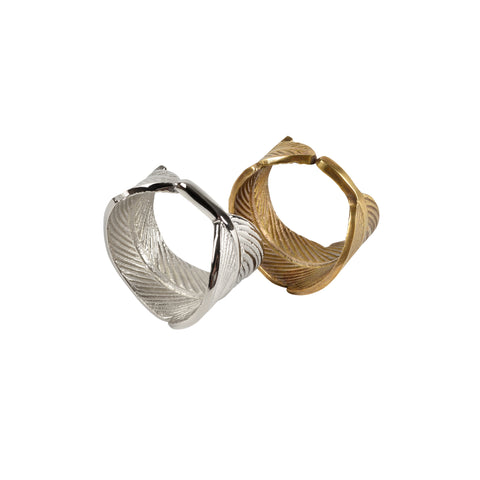 Myra leaf napkin ring s/4 silver