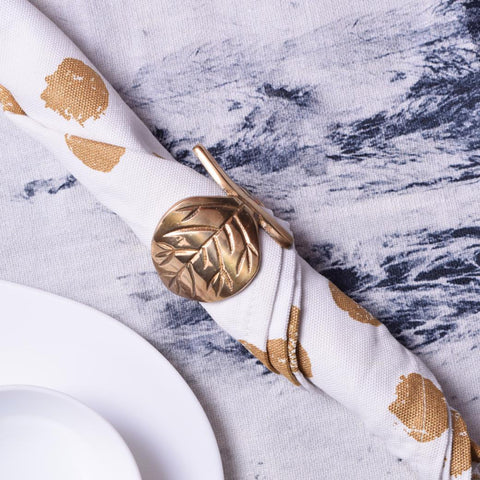 Myra double leaf napkin ring s/4