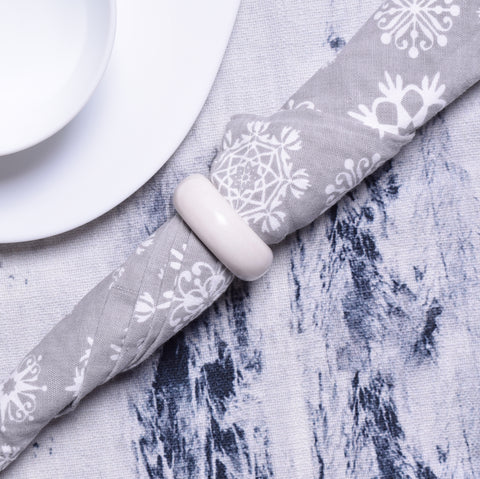 Myra marble napkin ring s/4