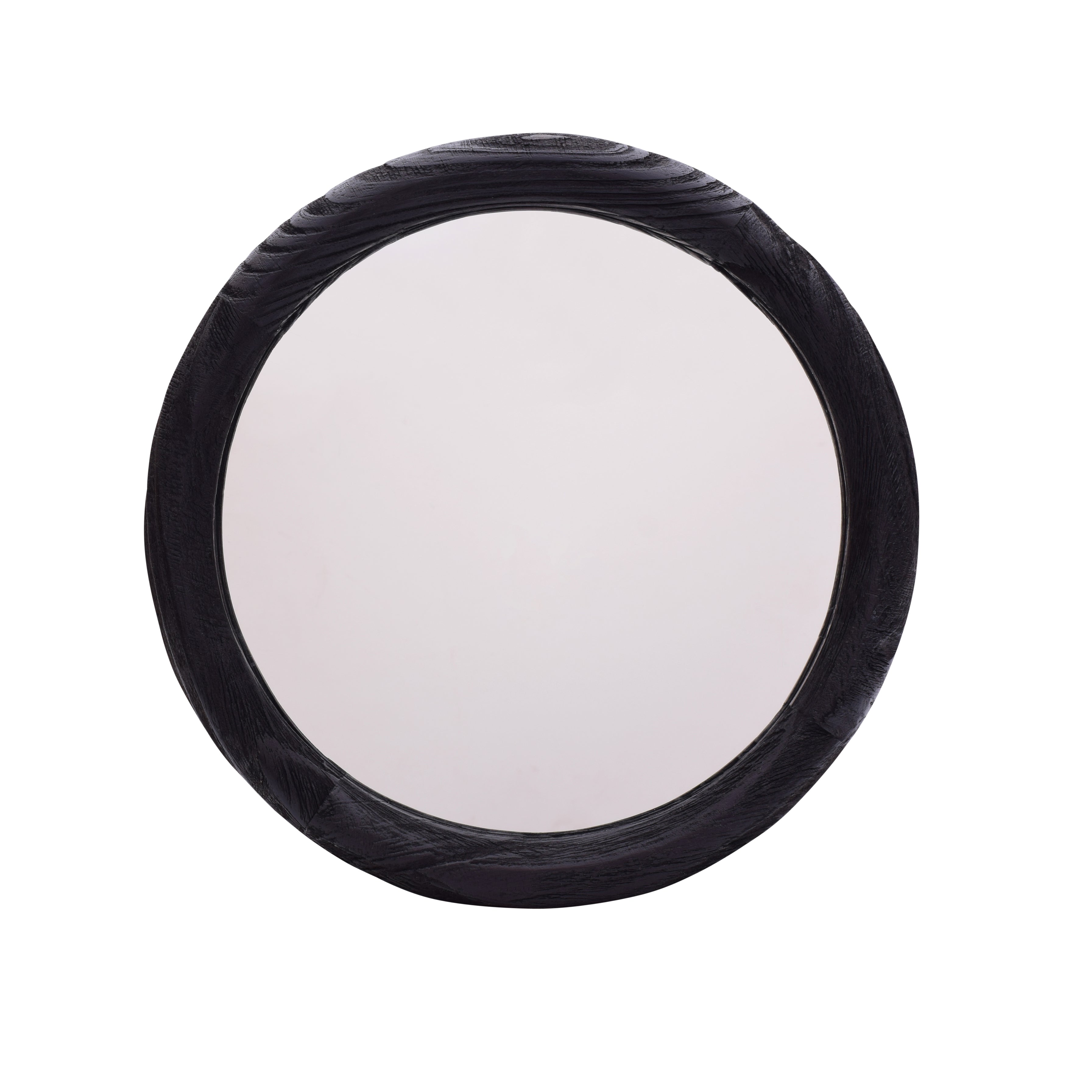 Mia round wall mirror black