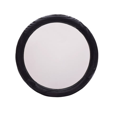 Mia round wall mirror black