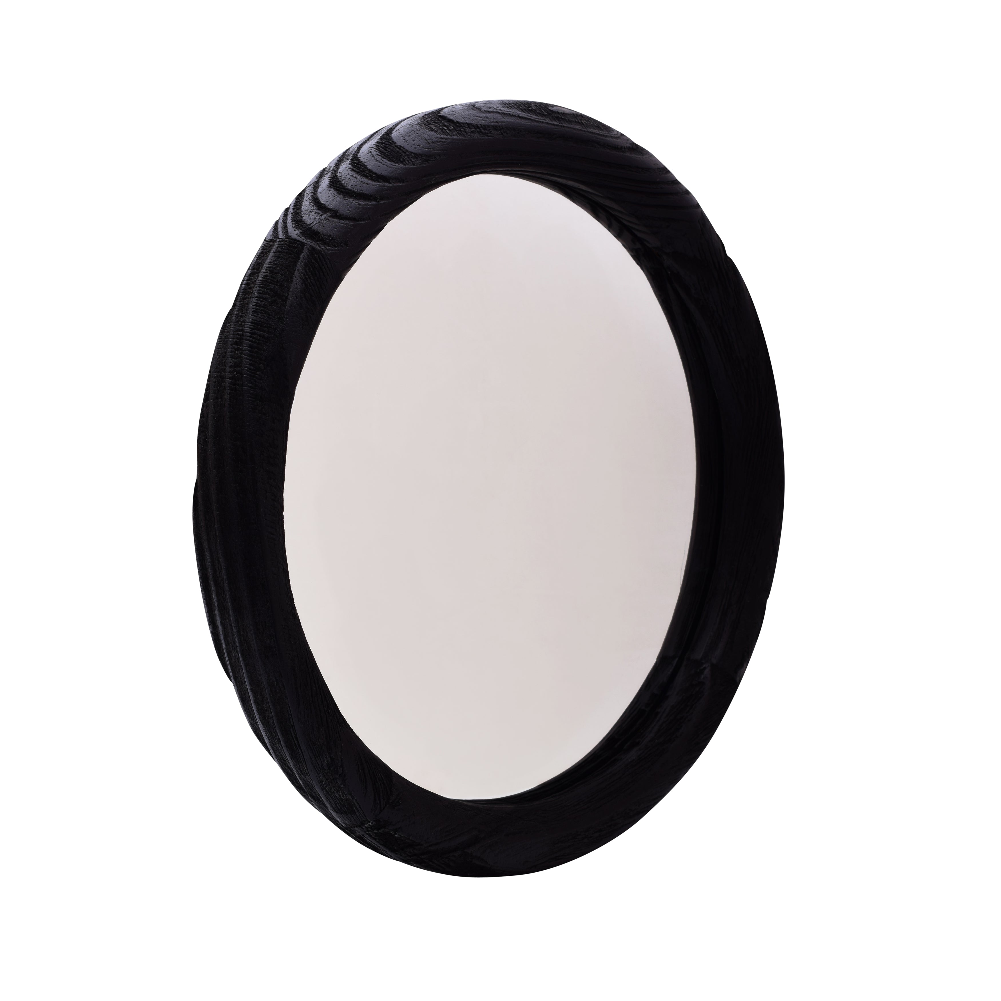 Mia round wall mirror black