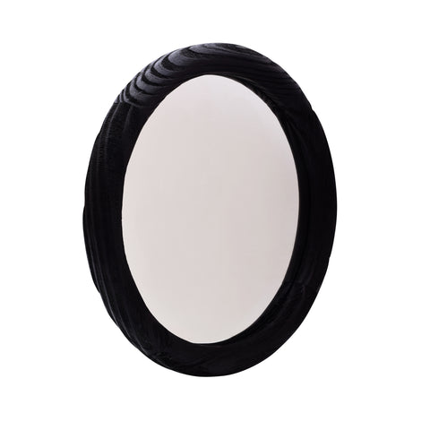 Mia round wall mirror black