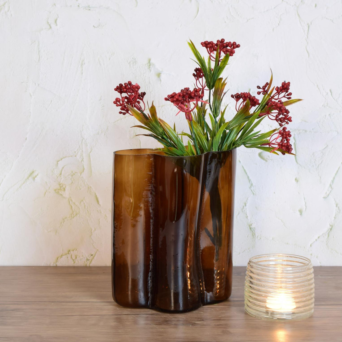 Elle vase amber S