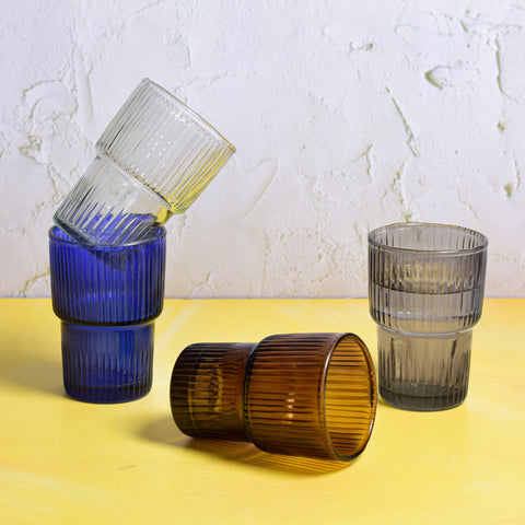 Lila drinking glass amber S