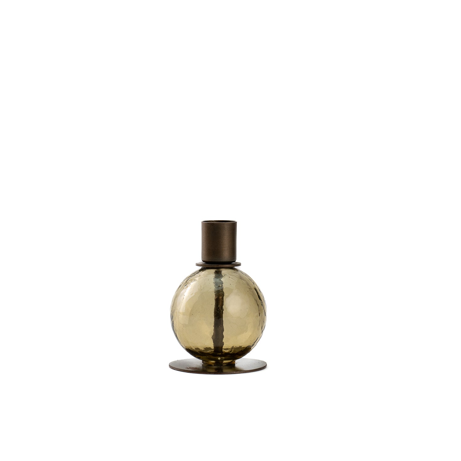 Kefi round candleholder olive