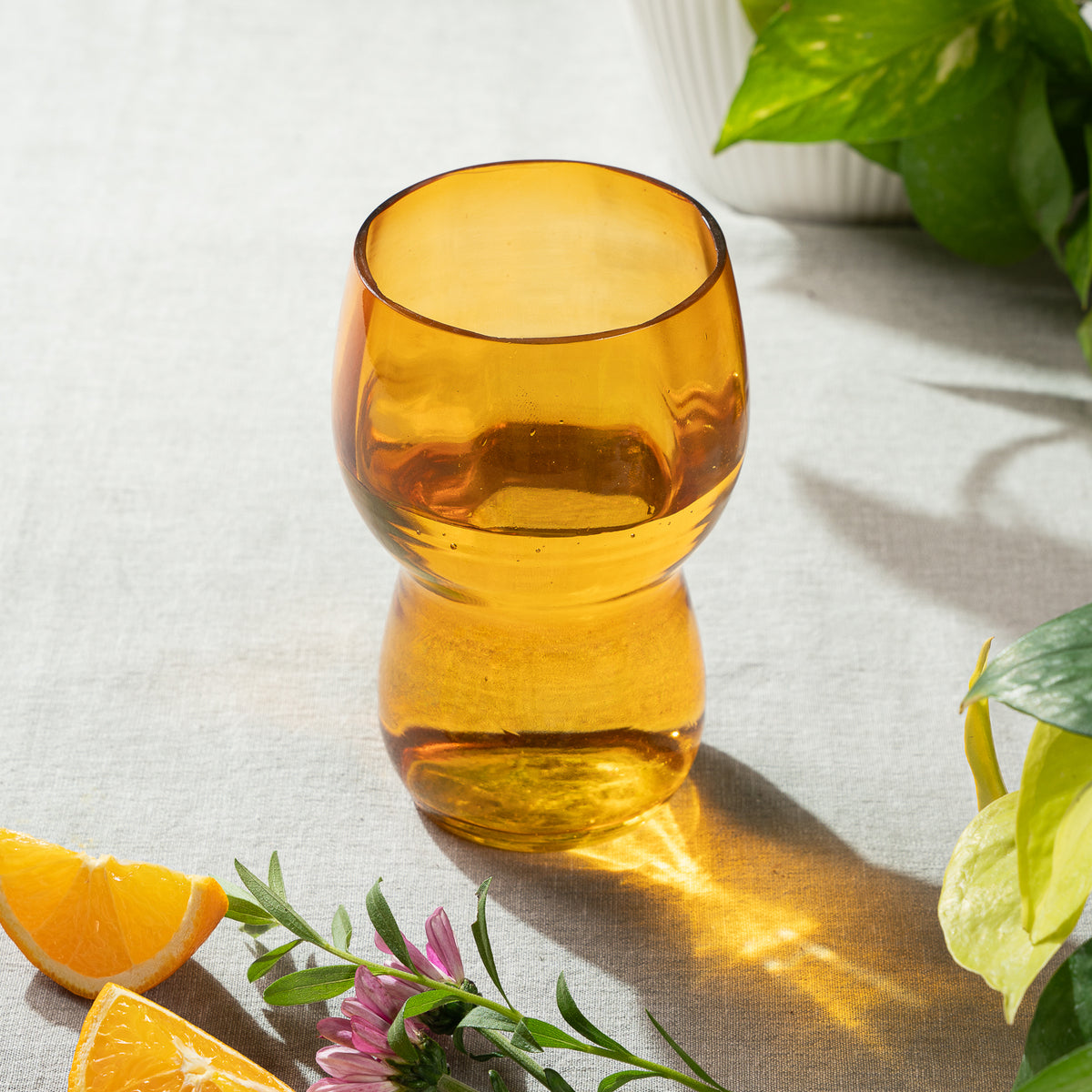 Evara drinking glass yellow L