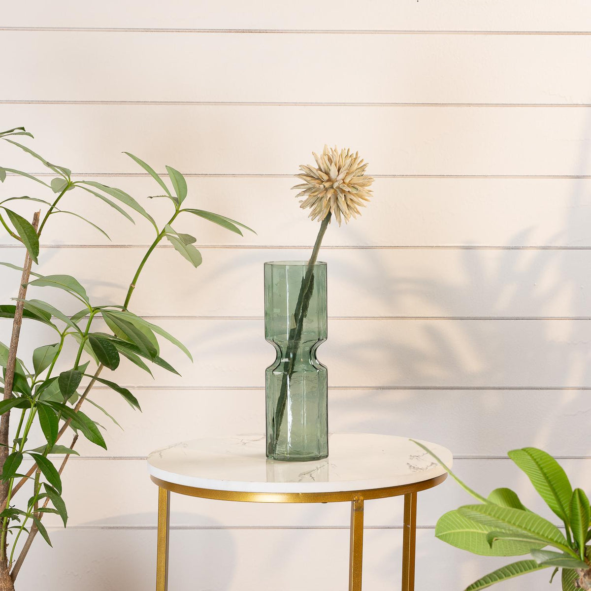Elle fluted vase olive L